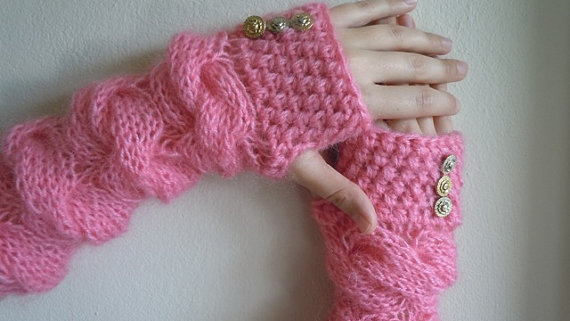 knitted gloves on etsy