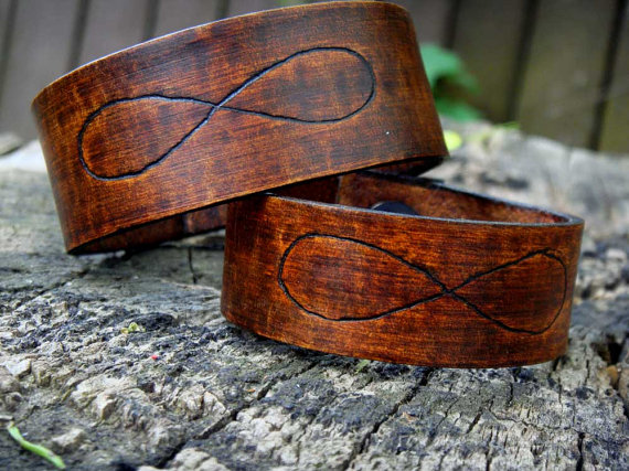 eternity leather handmade cuffs on etsy