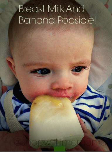 breast milk and banana popsicles