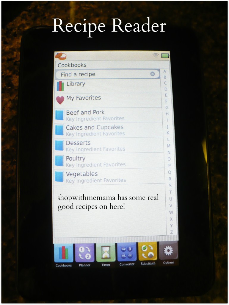 Recipe Reader Menu