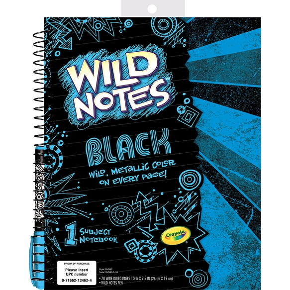 Crayola Wild Notes black Notebook