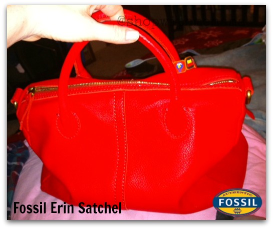 Fossil Erin Satchel in Red My Decker Chronograph Stainless Steel Watch