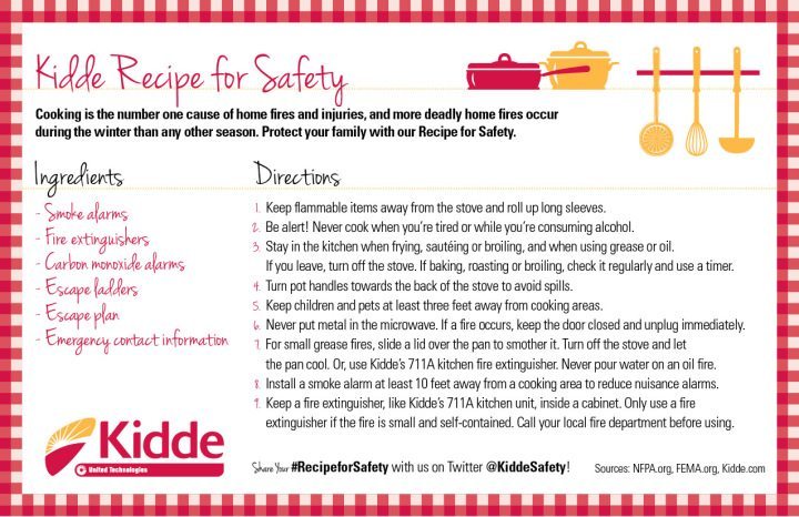 Kidde Recipe For Safety Card