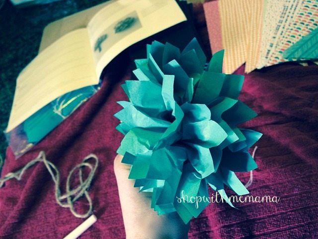 tissue paper pom poms DIY