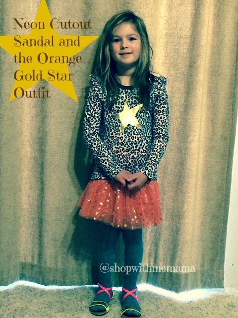 Neon Cutout Sandal and the Orange Gold Star Outfit
