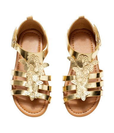 girls metallic sandals