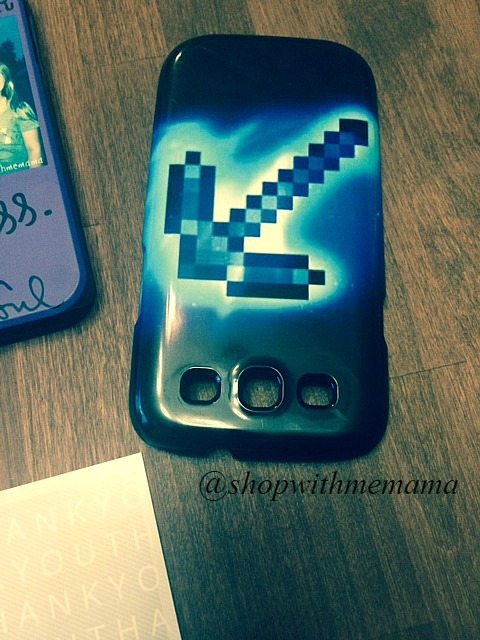 custom minecraft diamond sword phone case