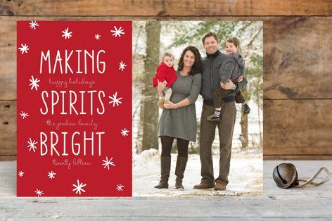 bright snowflake spirits holiday photo cards