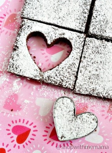 Heart Shaped Brownies With Cherry Filling