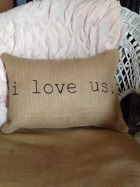 I love us burlap pillow