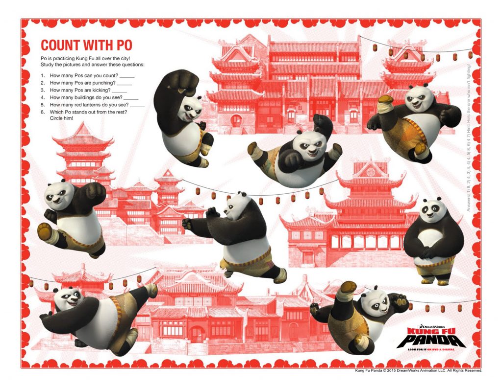Kung Fu Panda and Kung Fu Panda 2 printable