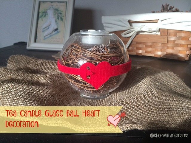 Tea Candle Glass Ball Heart Decoration