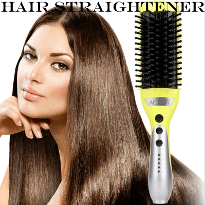Comb brush hair straightener