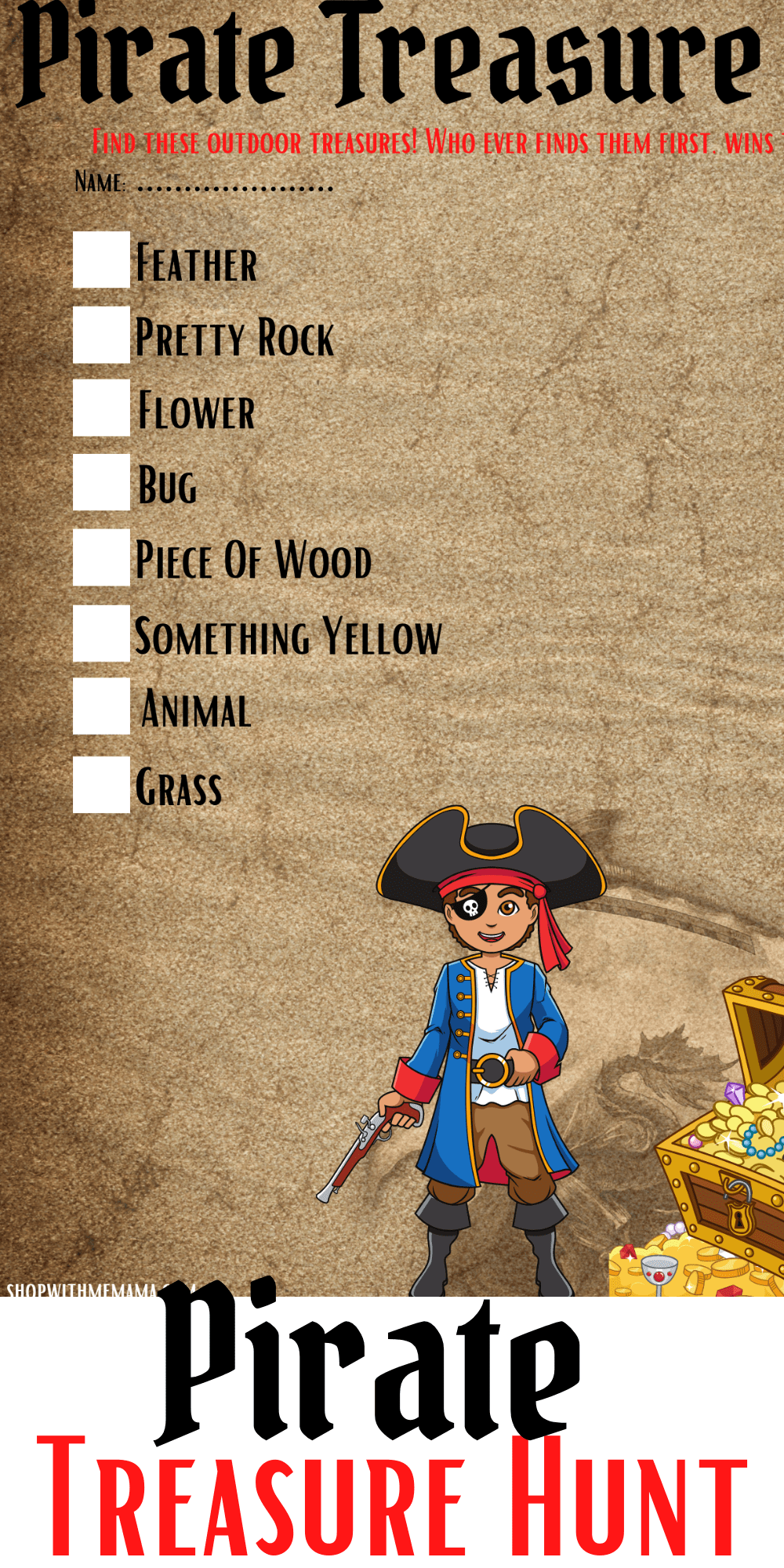 Pirate Treasure Hunt for kids: printable treasure hunt ages 5-10 – Blimey  Box