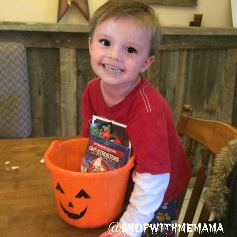 Cute Toddler Boy With Halloween Candy