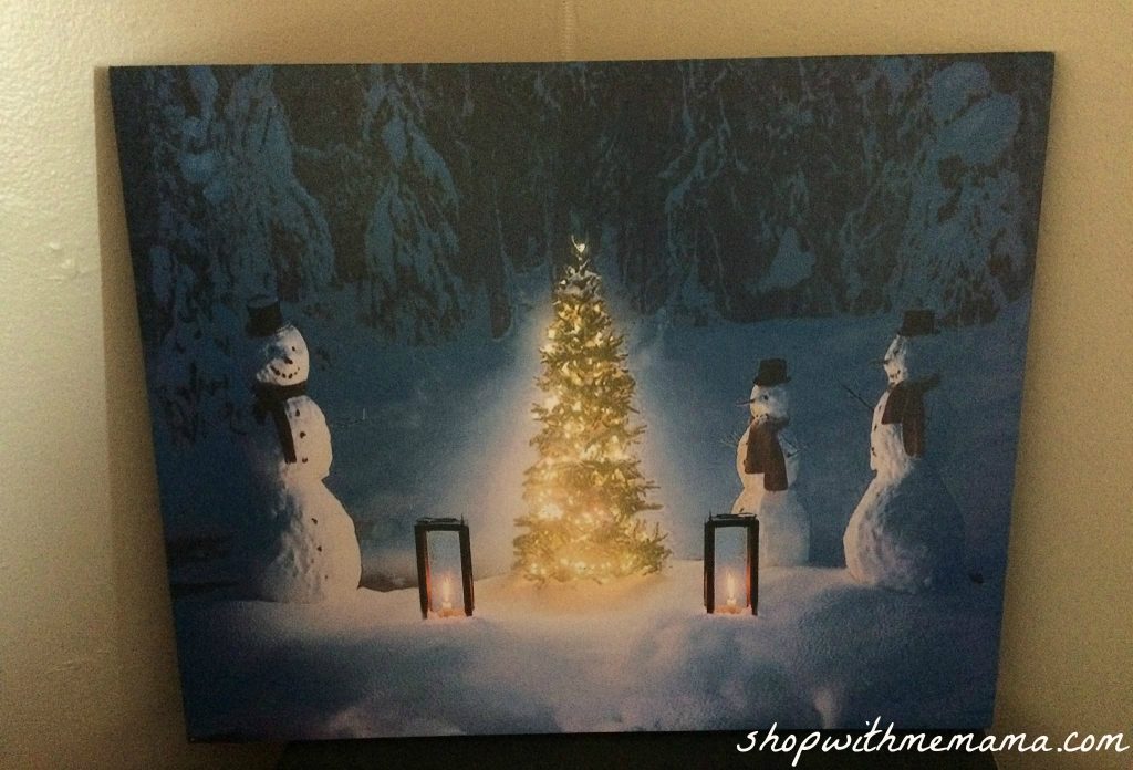 Painted Snowman canvas with Christmas tree