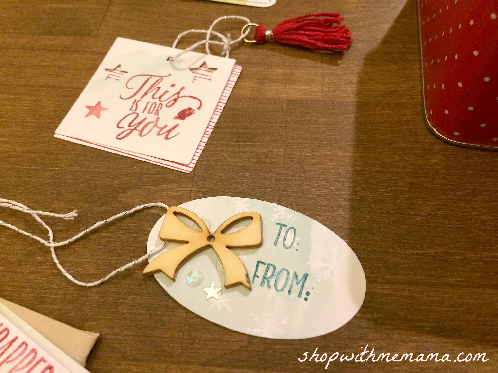 handmade gift tags from stampin up