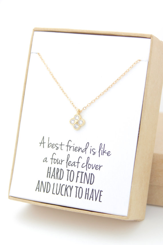 Gold Clover Good luck necklace handmade