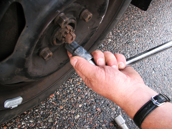 changing a tire