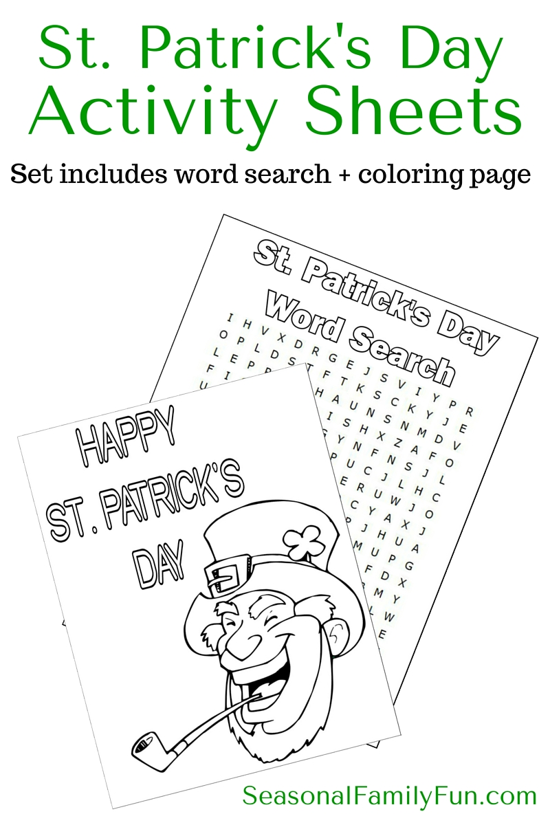 Printable St. Patrick's Day Activity Sheets