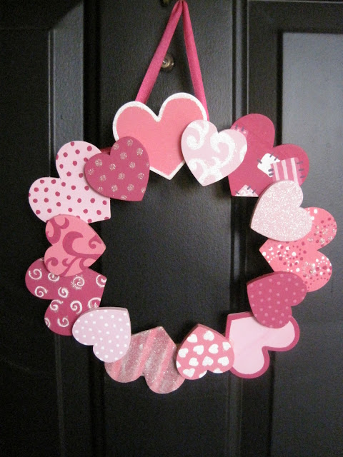 Valentine's Day Paper Heart Wreath DIY
