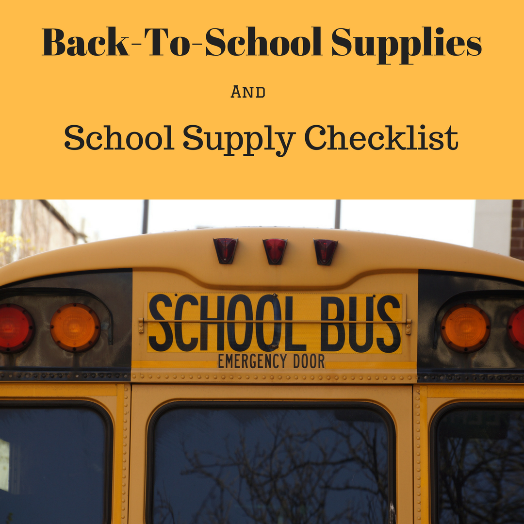 Back To School Printable School Supply Checklists (Grades K-6th)