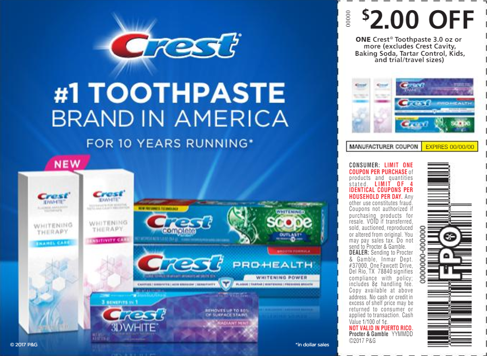 Crest Coupon! Get Crest For Free!