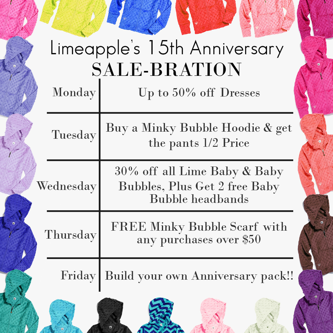 Limeapple's 15th Anniversary Sale! Shop Now!