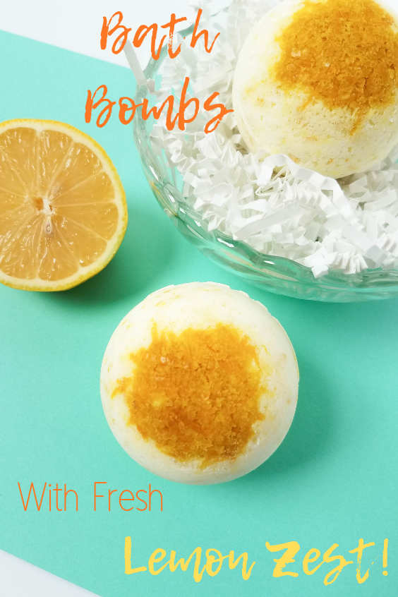 Bath Bombs with Fresh Lemon Zest