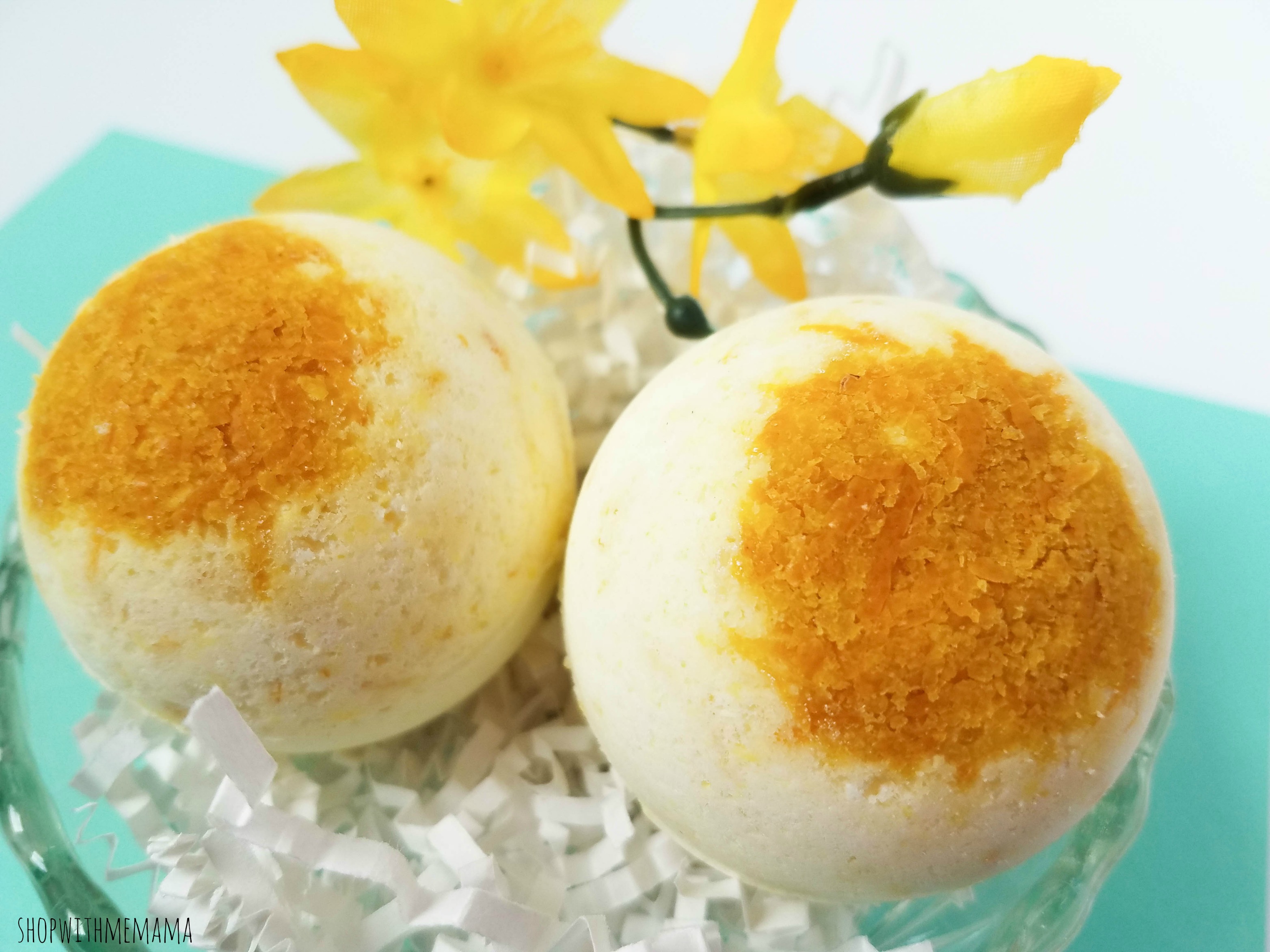 Bath Bombs with Fresh Lemon Zest