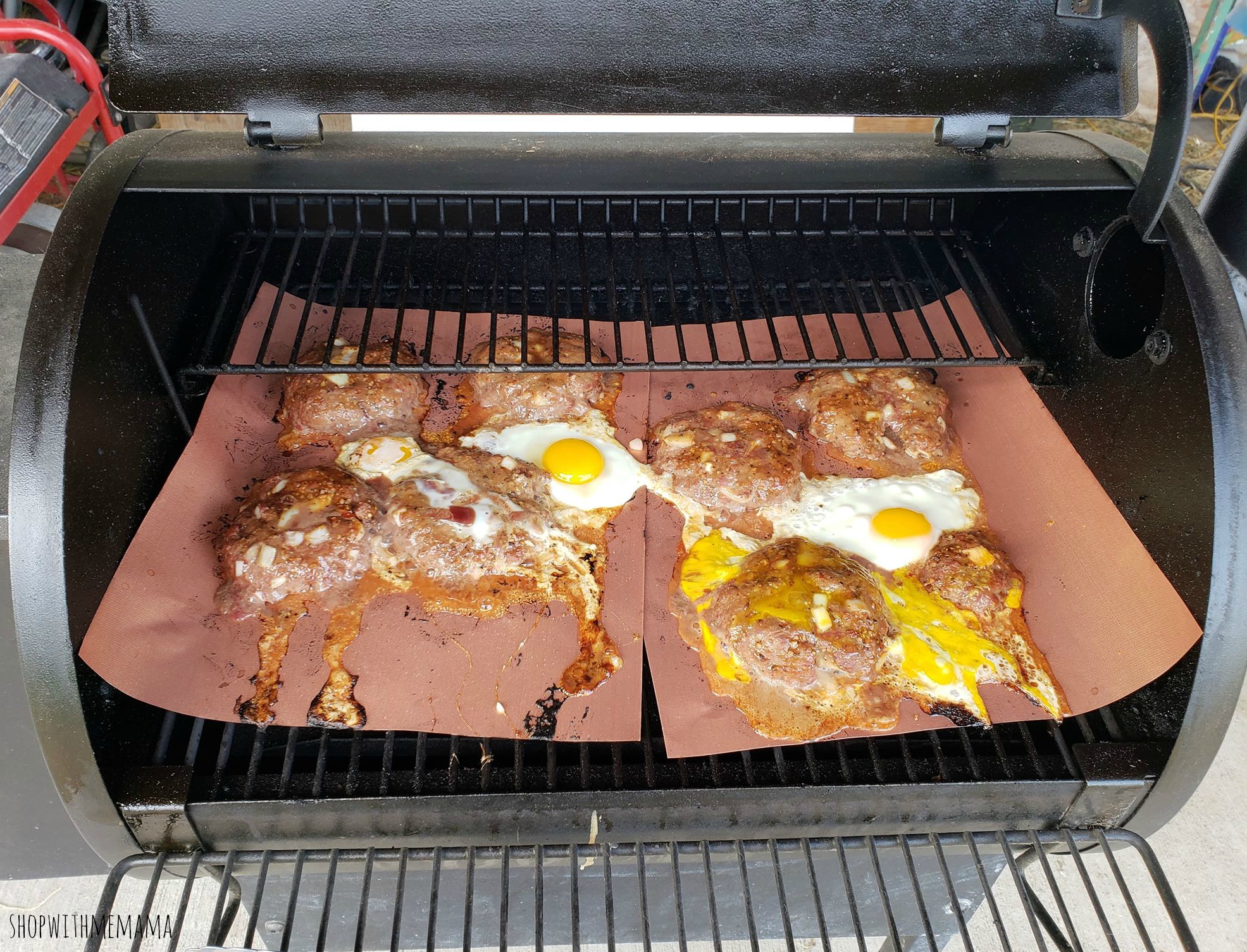 grilling hamburgers