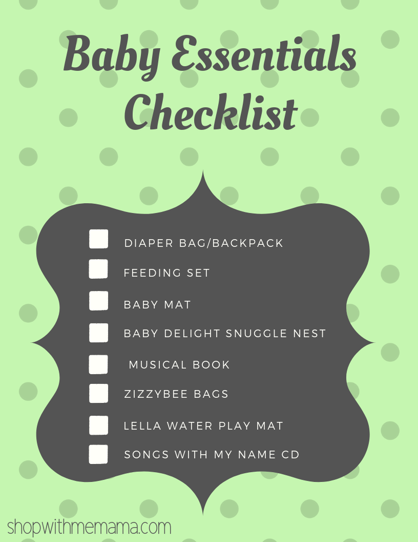 printable checklist for baby
