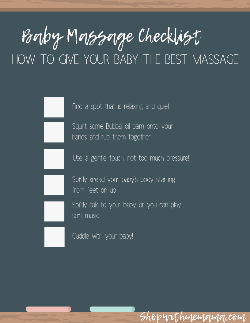 free printable baby massage checklist