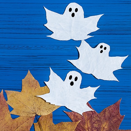 Halloween Ghosts From Maple Leaves