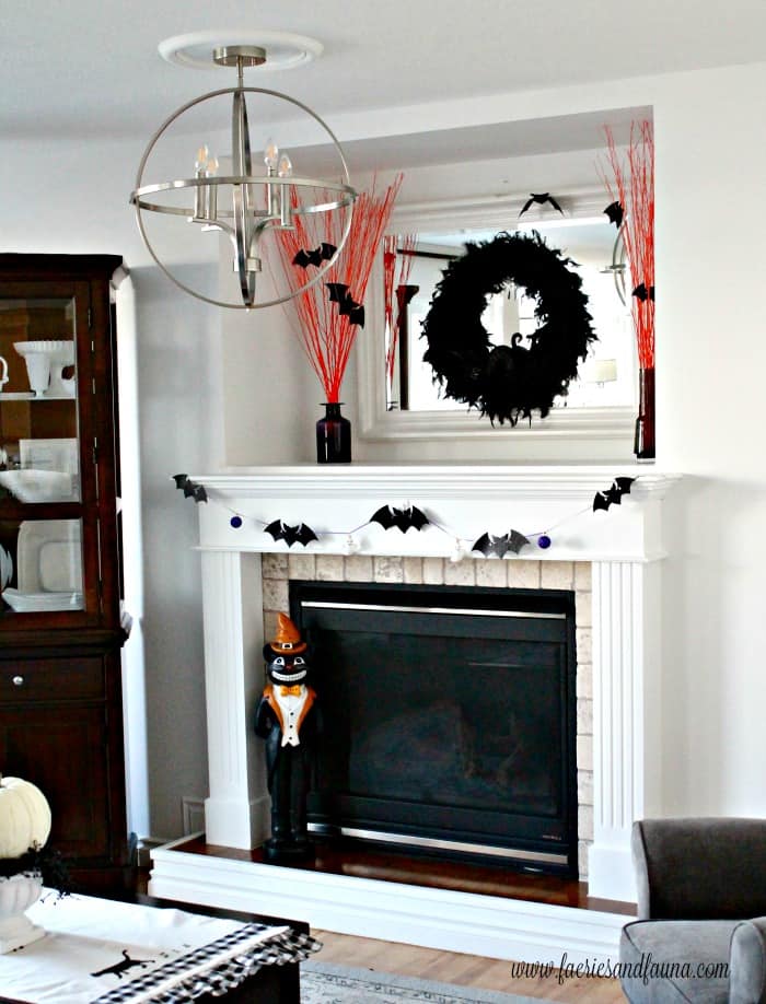 DIY Halloween Mantel Decorations