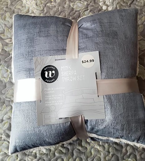 DLX Sherpa Throw: A super SOFT and comfy blanket with a pillow! Mom can relax anywhere at home or in the car! Available in store at CVS!