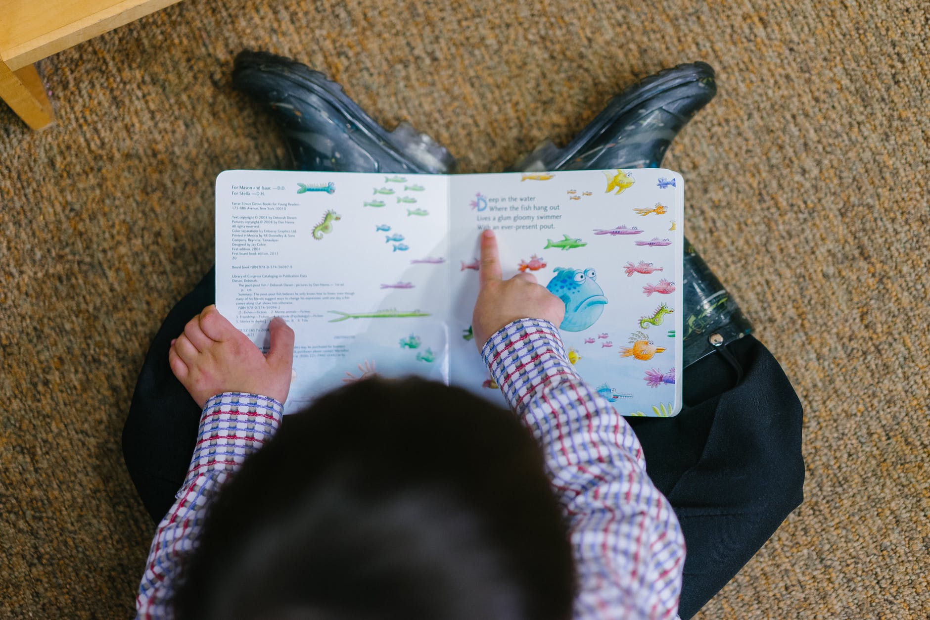 child reading a book