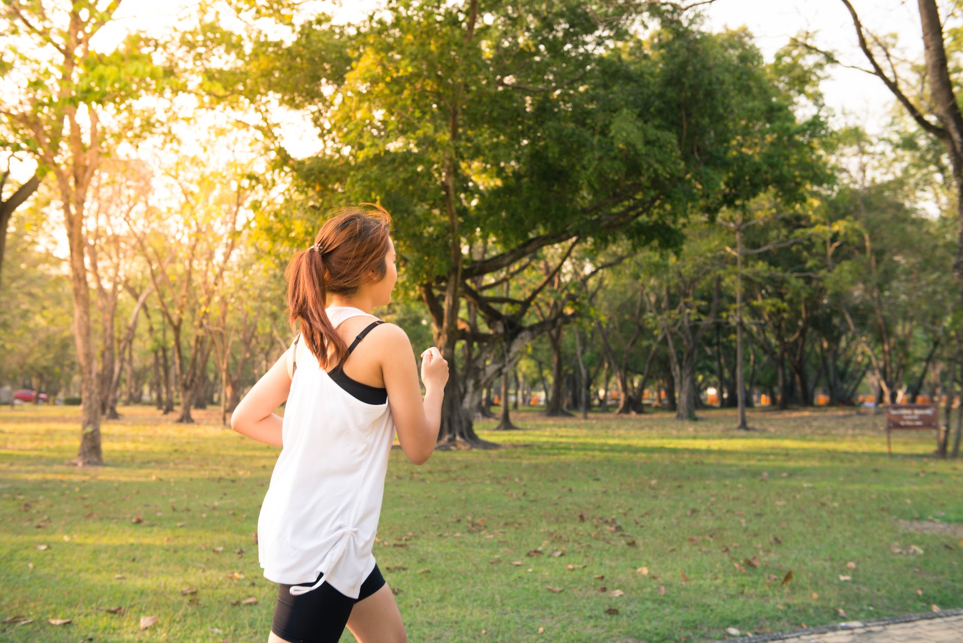 Woman Running from the Coronavirus