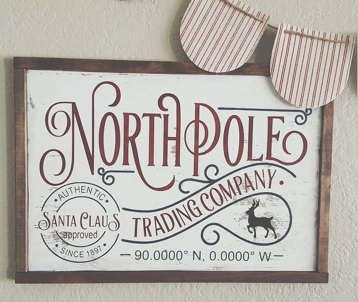 North Pole Trading Company Approx. 12” x 18”