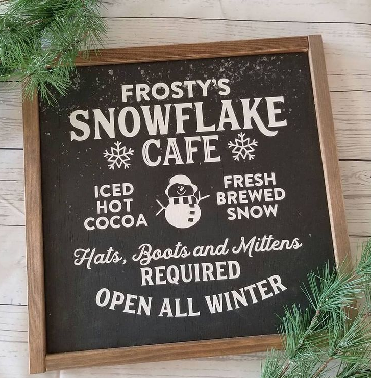 Frosty's Snowflake Cafe Sign