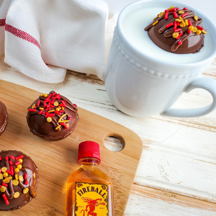 Hot Chocolate Fireball Bombs