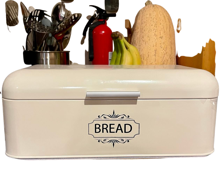 vintage bread push bars in kitchen