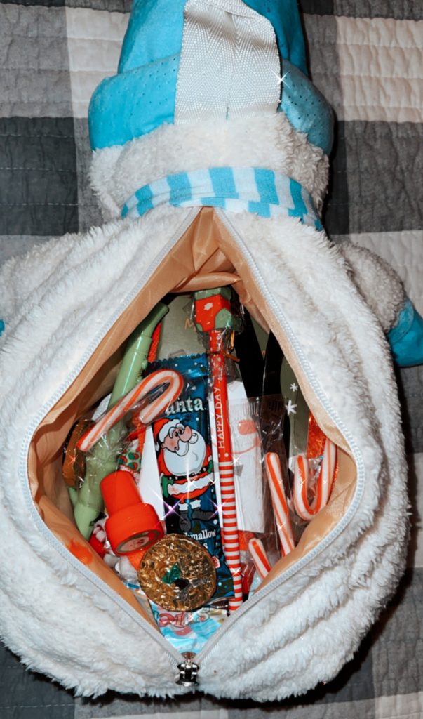 Stuffed Snowman Filled with Treats!