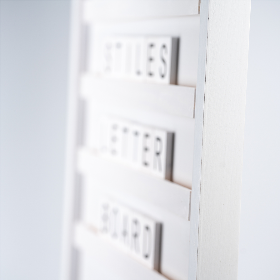 Wood Letter Board With Tiles