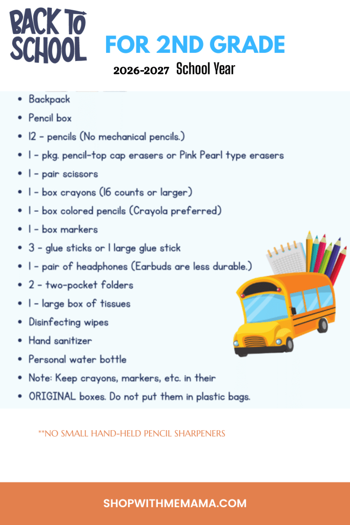 Back To School Printable School Supply Checklists (Grades K-6th) Back To School Printable School Supply Checklists (Grades K-6th)