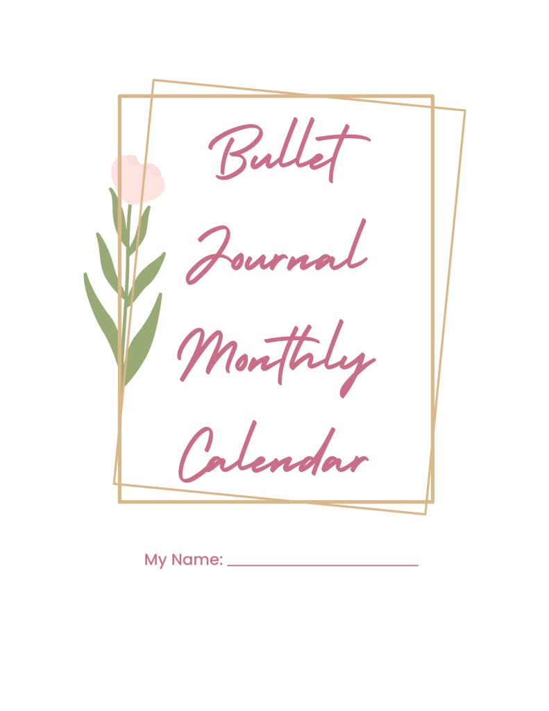 2023 Bullet Journal Monthly Calendar Free Printable!