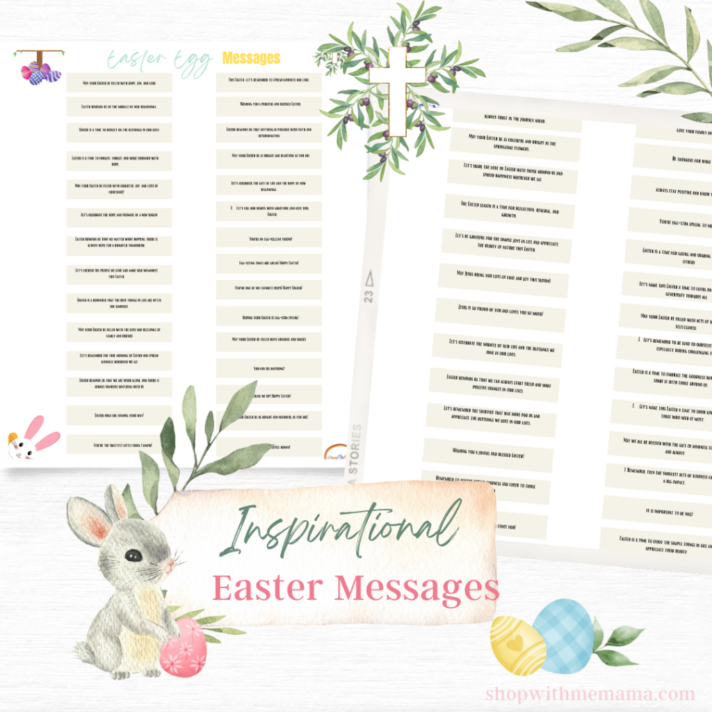 Free Inspirational Printable Easter Egg Messages