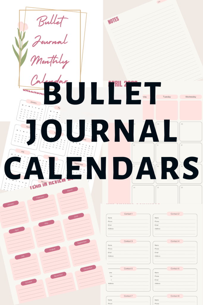2023 Bullet Journal Monthly Calendar Free Printable!