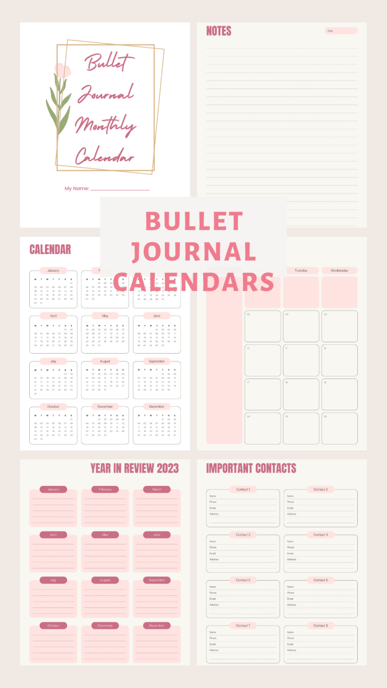 2025 Bullet Journal Monthly Calendar Free Printable! Shop With Me Mama