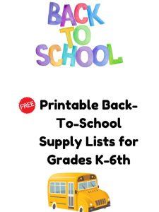 back to school lists
